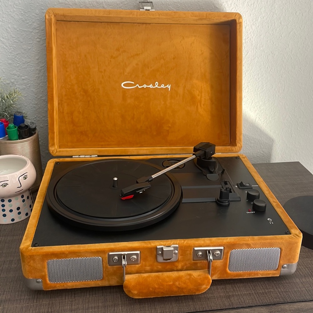 Crosley Yellow Velvet Bluetooth Record Player used